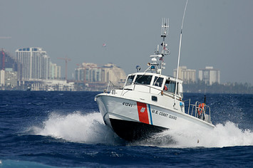 U.S. Coast Guard boat participates in Homeland Security Task Force Southeast drill.