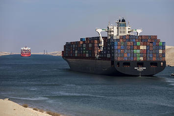 Suez Canal shipping vessel