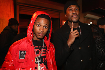 Lil Snupe and Meek Mill attend Rockie Fresh "Electric Highway" Release Party