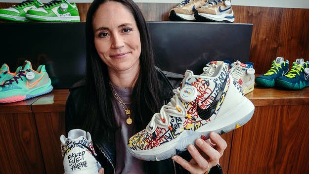 Seattle Storm point guard Sue Bird says Kyrie Irving surprised her with her own sneakers. The WNBA champ also discusses women's Jordans and childhood favorites.