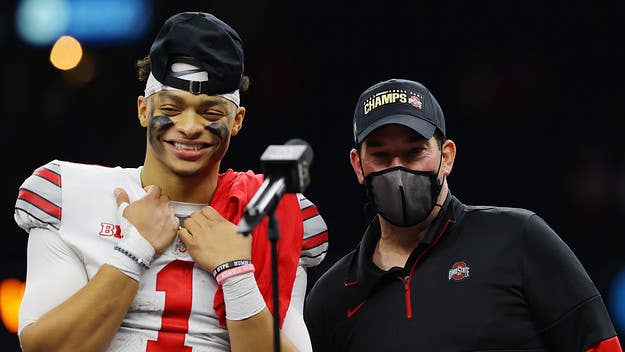 Ohio State head coach Ryan Day is doing what he can to defend his former star quarterback Justin Fields from pre-NFL draft critiques and rumors.