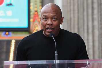 Dr. Dre attends a ceremony honoring Snoop Dogg With Star On The Hollywood Walk Of Fame