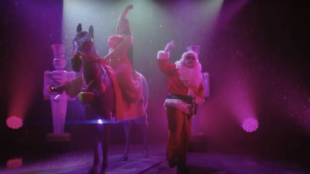Megan Thee Stallion and James Corden performed a new remix of "Savage," where Corden dressed as Santa and the pair flipped the lyrics for a Christmas theme.