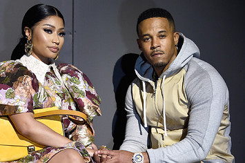 Nicki Minaj and Kenneth Petty attend the Marc Jacobs Fall 2020 runway show