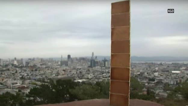 The 7-foot-tall structure was first spotted in Corona Heights Park on Christmas Day. About 24 hours later, the monolith had crumbled.