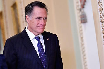 US Senator Mitt Romney (R UT) is seen during a recess