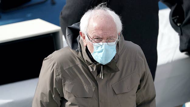 Photo journalist Brendan Smialowski said he's glad people meme'd the heck out of his photo of Senator Bernie Sanders at last week's inauguration.