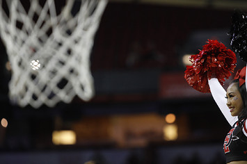 San Diego State Aztecs cheerleaders pump up the crowd