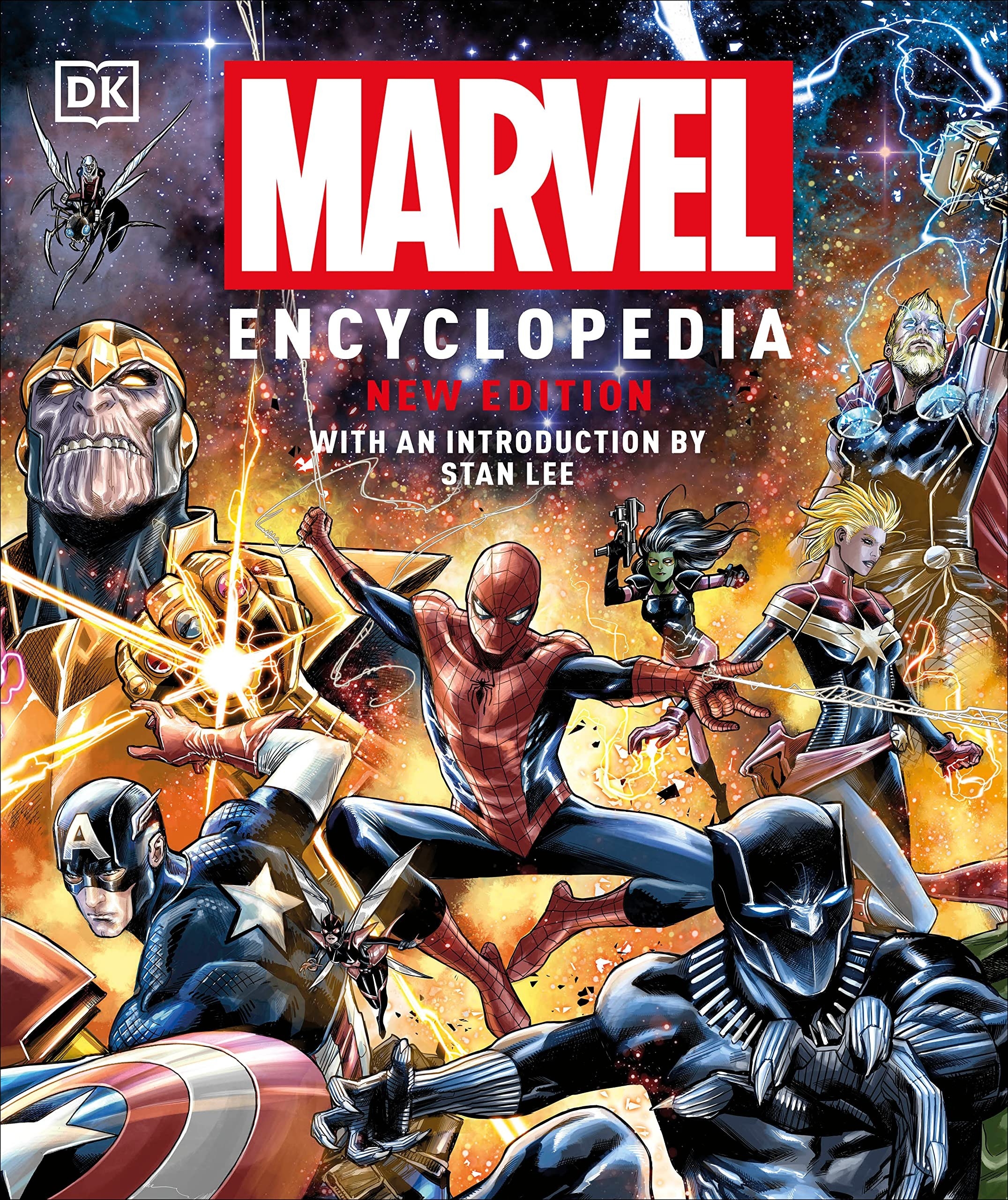 The cover of the book with superheroes on it