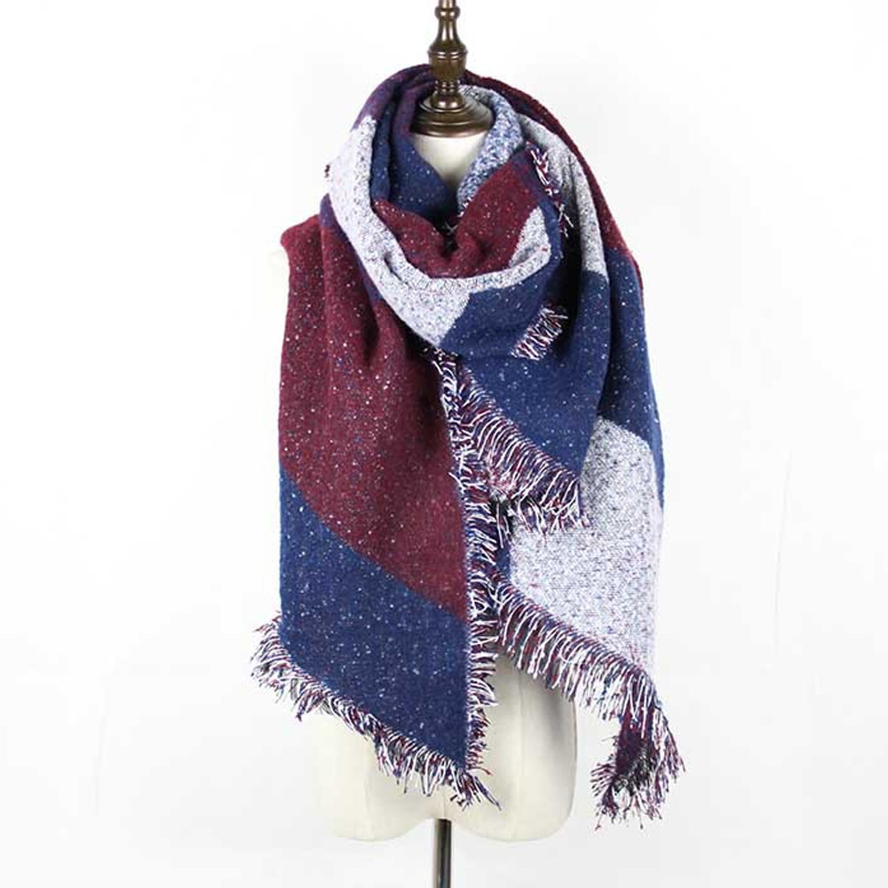 the blue and red blanket scarf
