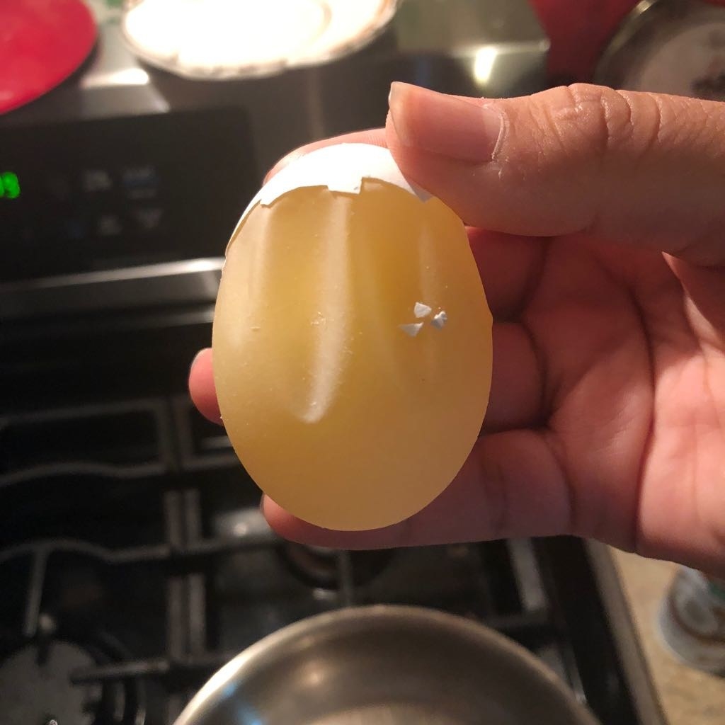 A peeled egg