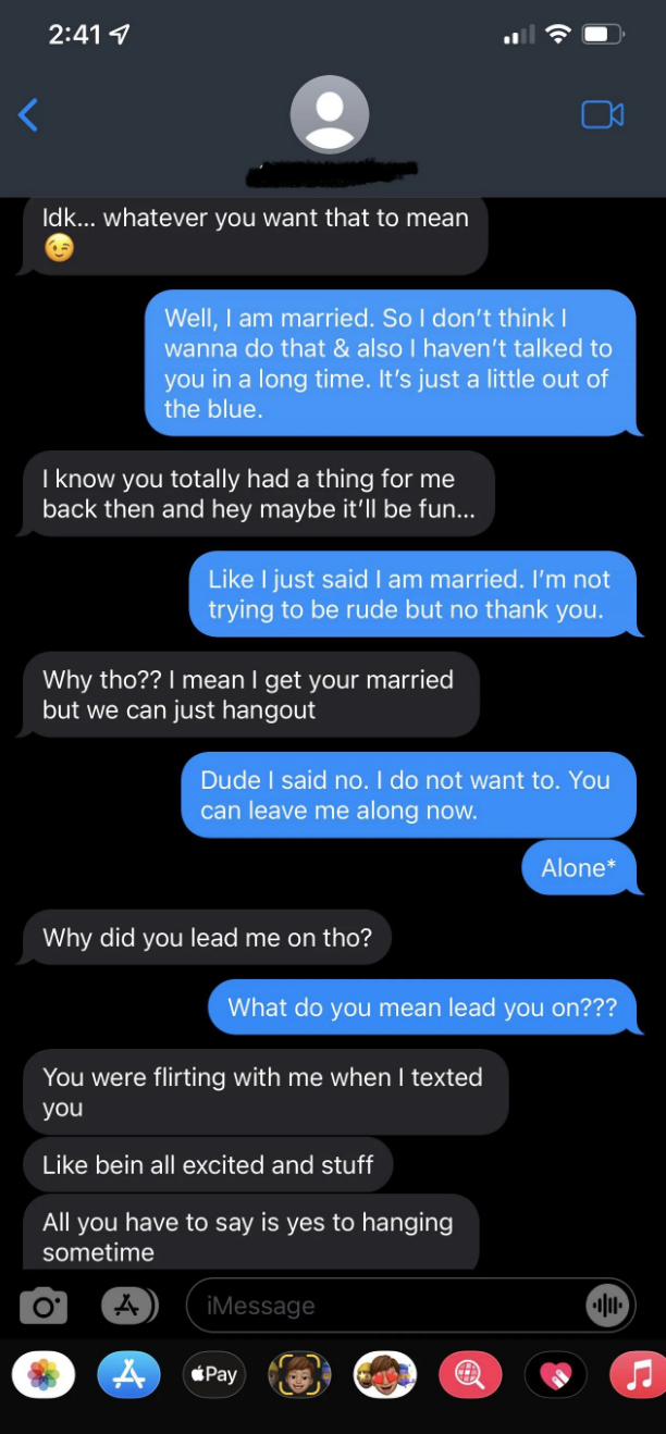 &quot;Nice guy&quot; trying to hookup with old classmate who&#x27;s married