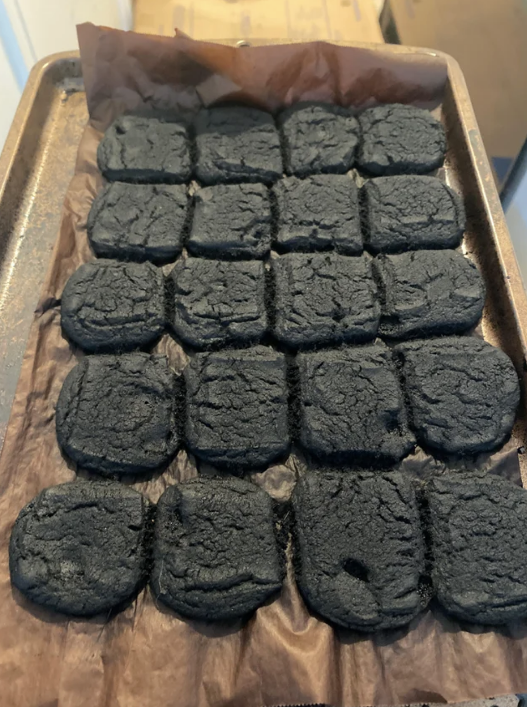 Burnt biscuits