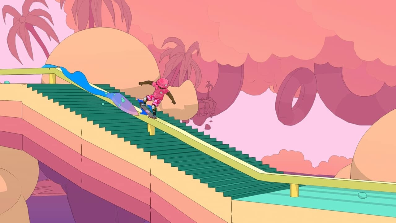 a screenshot of an action scene with stairs