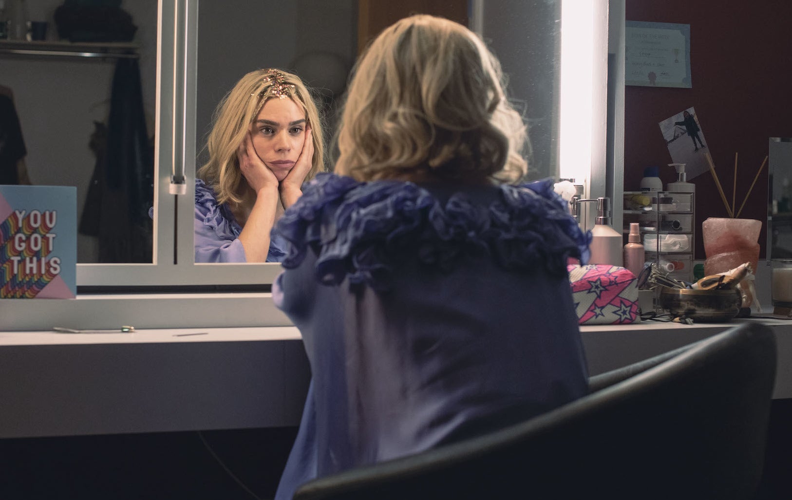 Billie Piper looking in a mirror in i hate suzie too