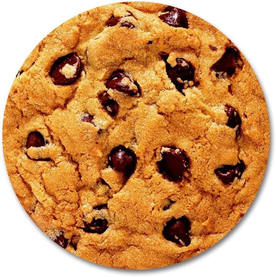 chocolate chip cookie-shaped mouse pad