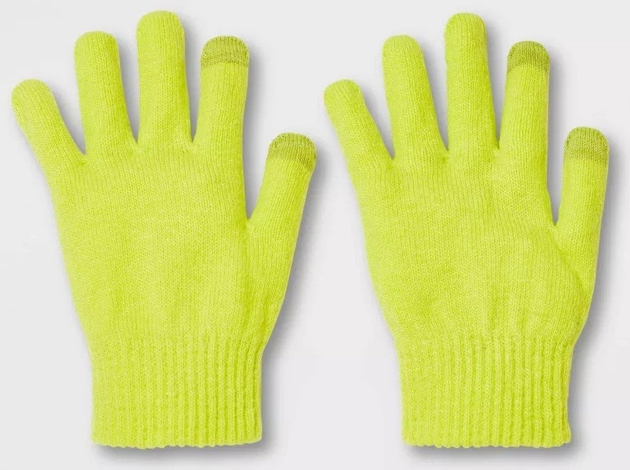 The tech gloves in yellow