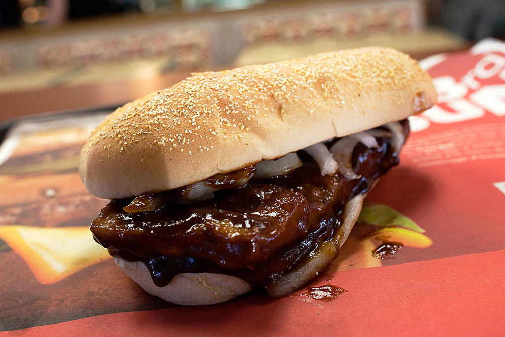 A McRib sandwich from McDonald&#x27;s