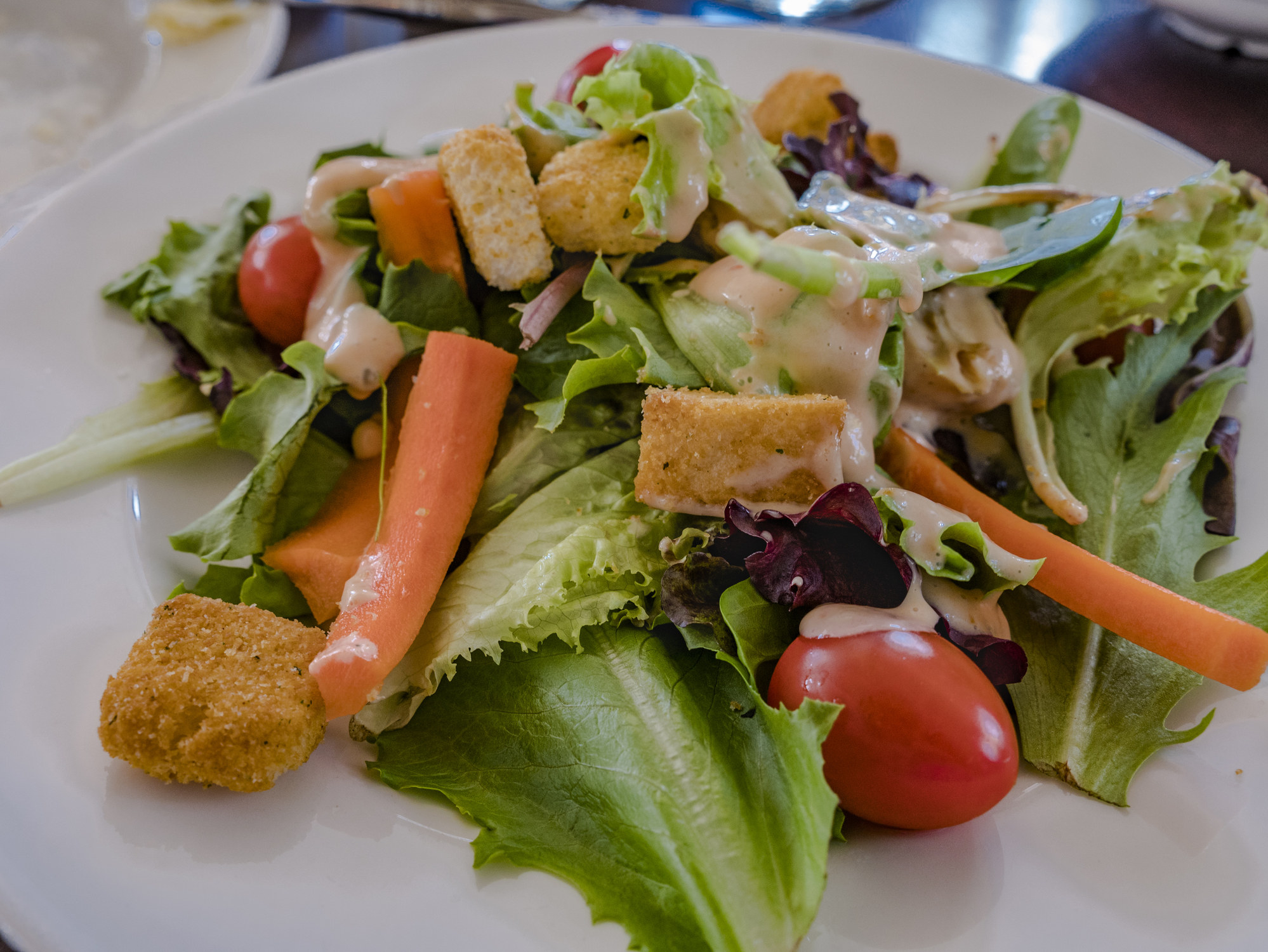 A salad with dressing