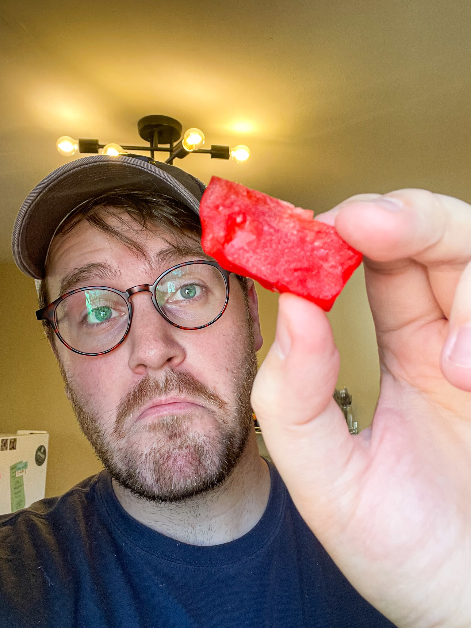 author holding up frozen jello