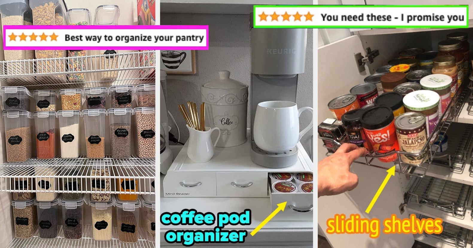 Lynk Professional Slide Out Coffee Pod Holder Organizer Upper Kitchen Cabinet Pull Out Rack, Compatible with Keurig K-Cup, Chrome, Silver