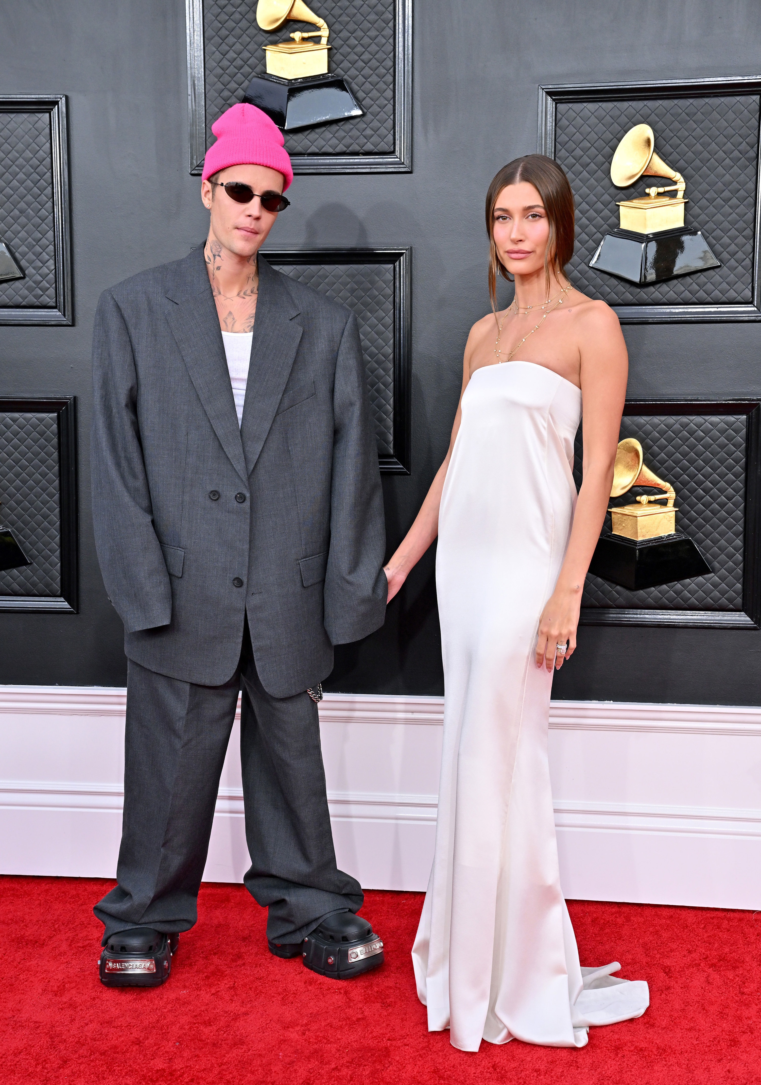Justin Bieber and Hailey Bieber on the red carpet