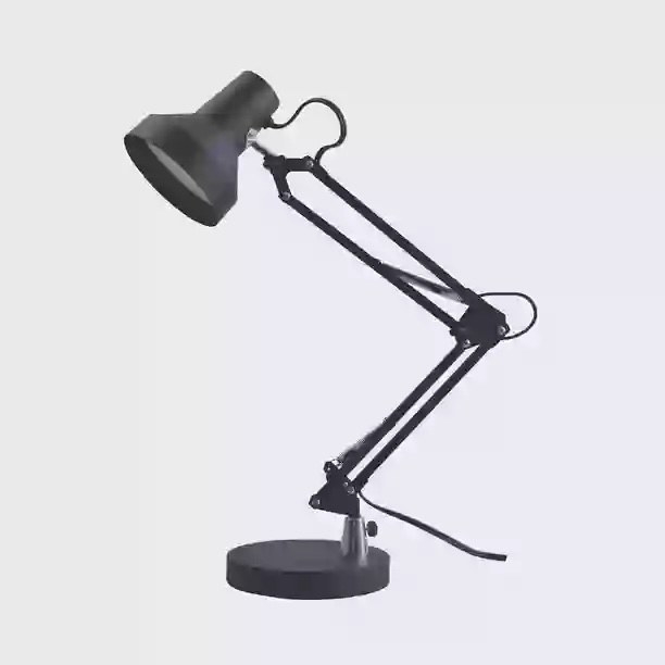 a black Mainstays desk lamp on a white background