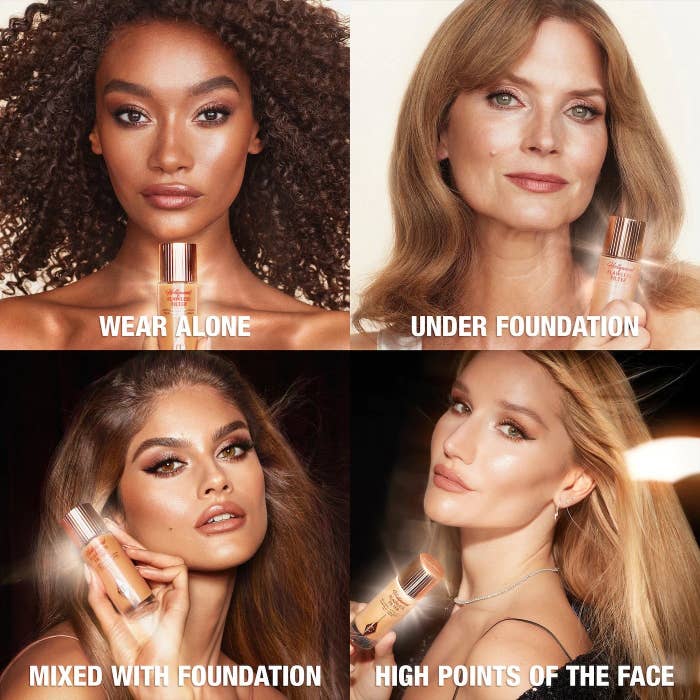 Four models wearing the flawless filter in different ways