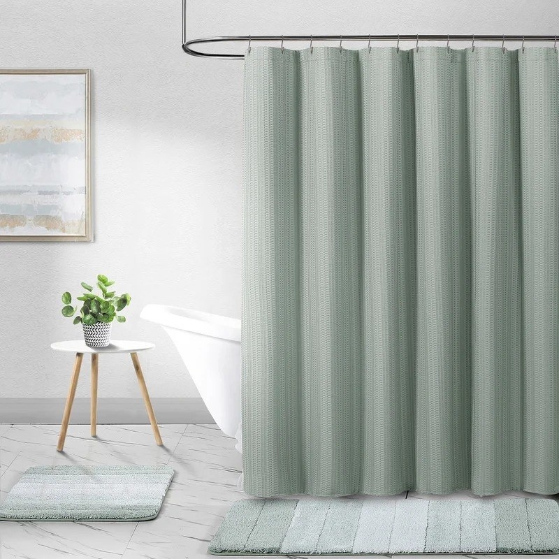 the sage green shower curtain