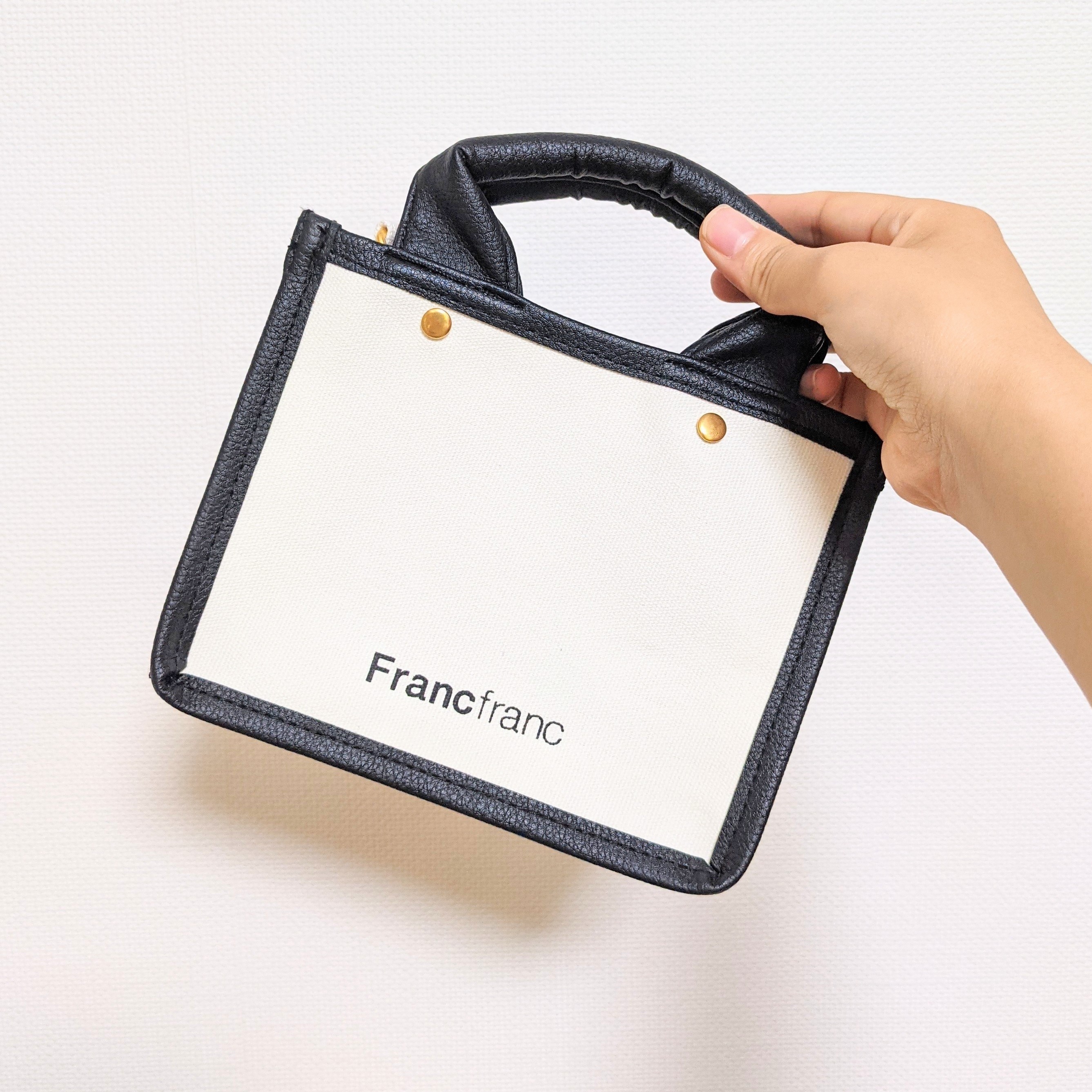 Francfranc（フランフラン）のオススメのバッグ「ロゴ トートバッグ パイピング XS」