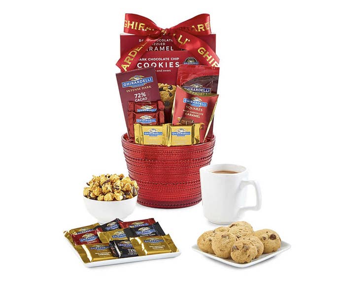 Ghirardelli chocolate assortment in festive beaded glass bowl