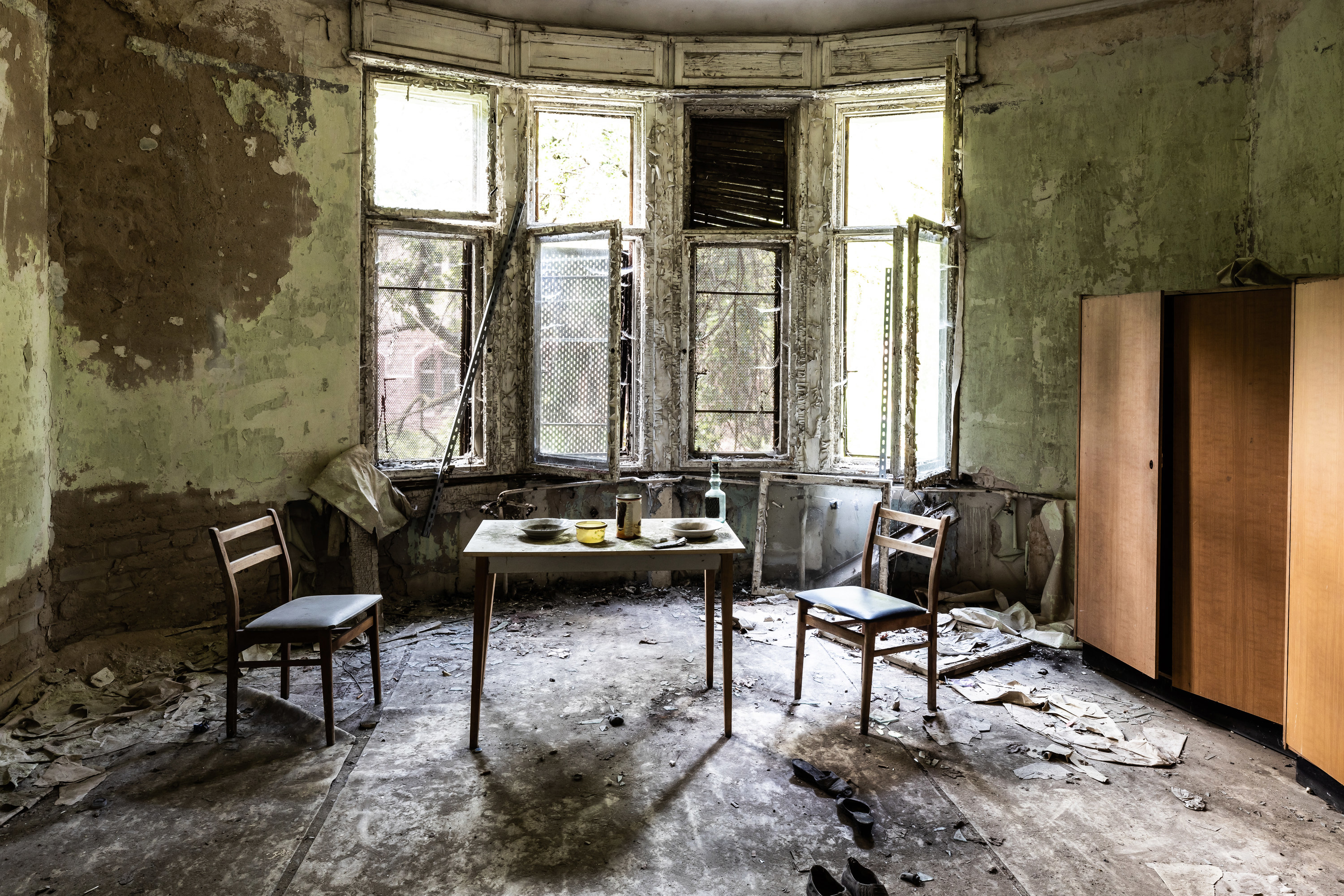 abandoned living room