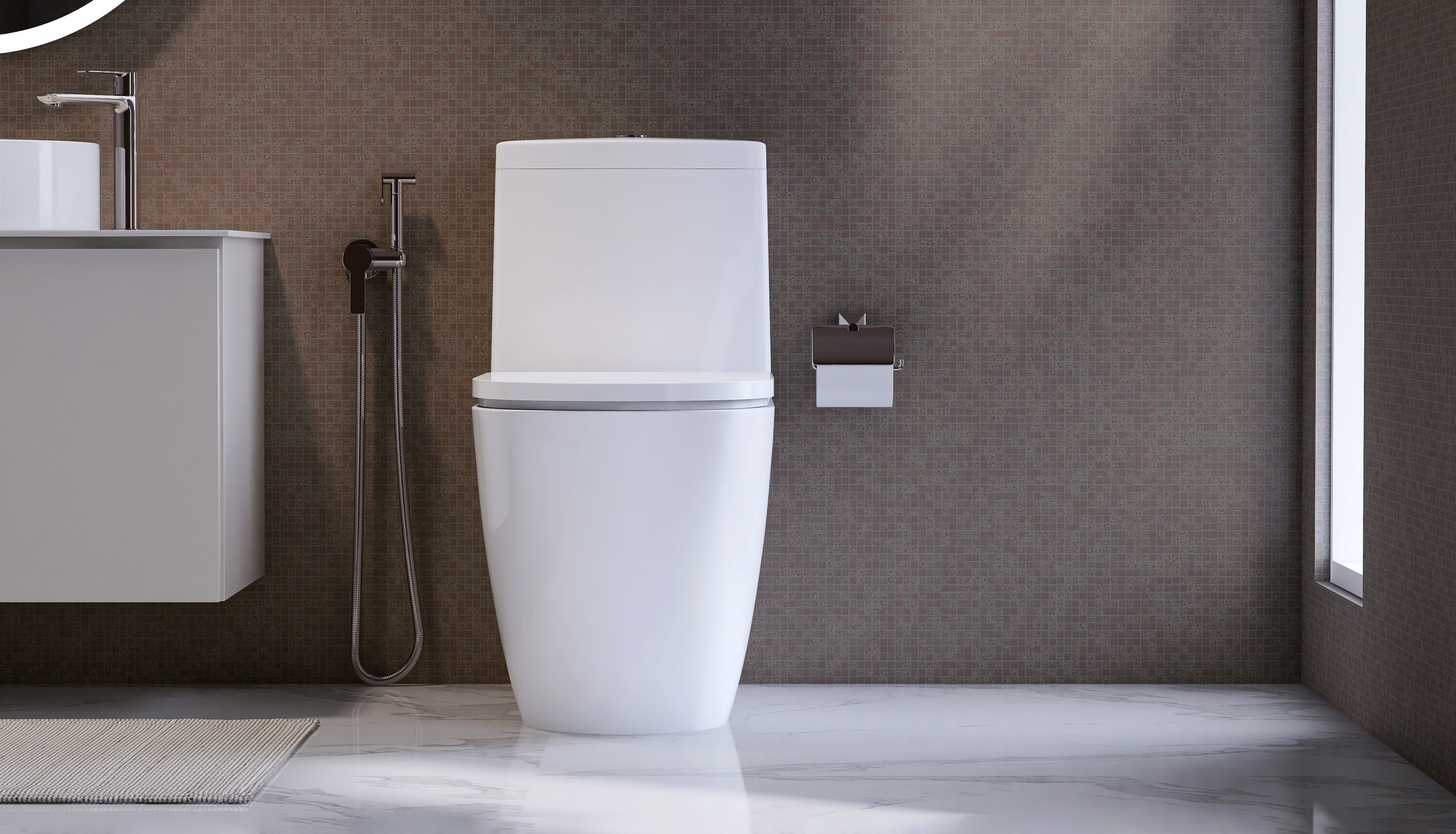 toilet with wall-mounted bidet