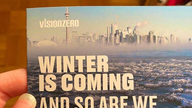 The cover of the pamphlet featured the famous “Winter is Coming” tagline from HBO’s Game of Thrones, but the City of Toronto also added a suggestive extra bit.