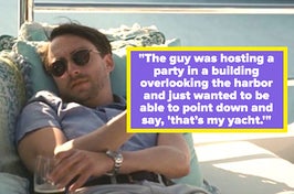 A rich man napping on a yacht