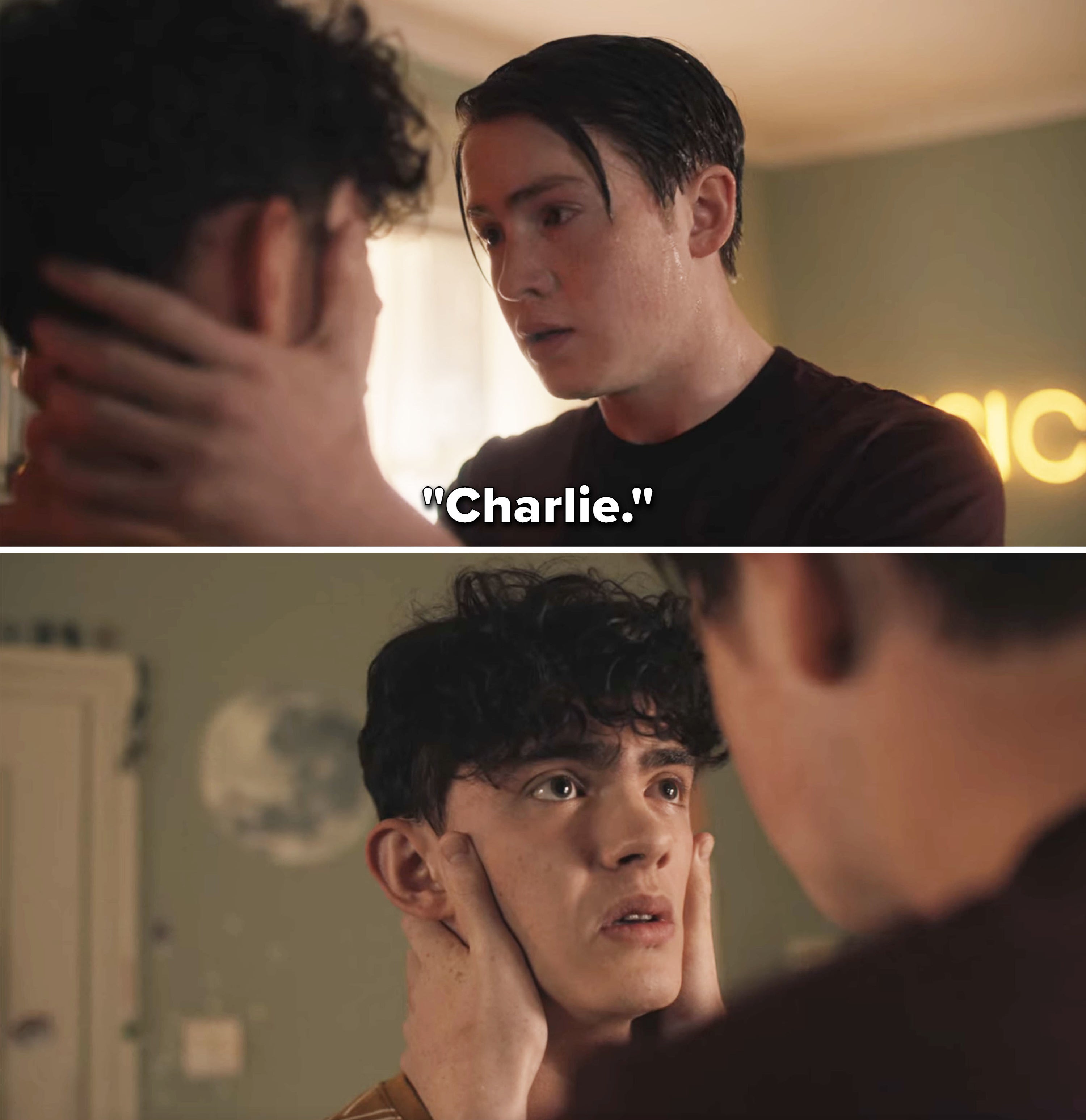 Charlie saying he doesn&#x27;t want to lose Nick as a friend and then them kissing