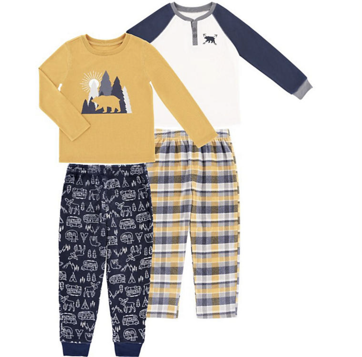 the PJs in woodland and dinosaur patterns