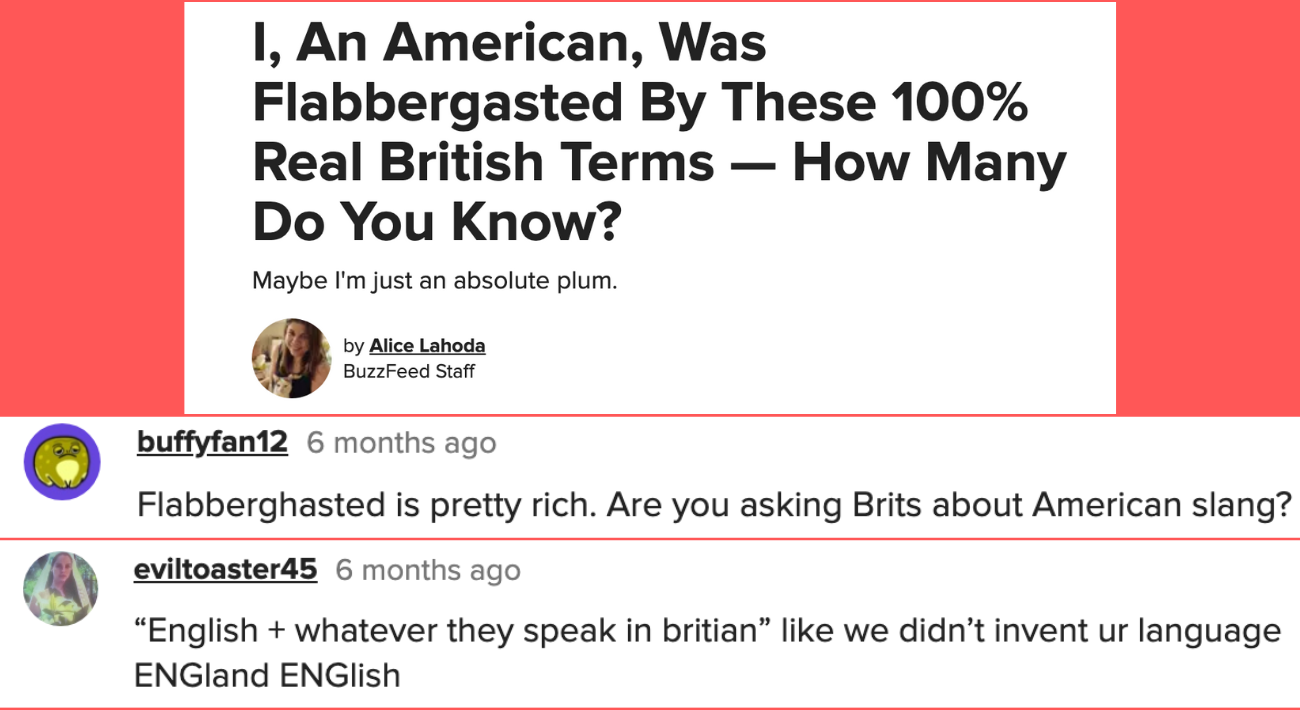 headline &quot;I, An American, Was Flabbergasted by These 100% Real British Terms — How Many Do You Know?&quot;