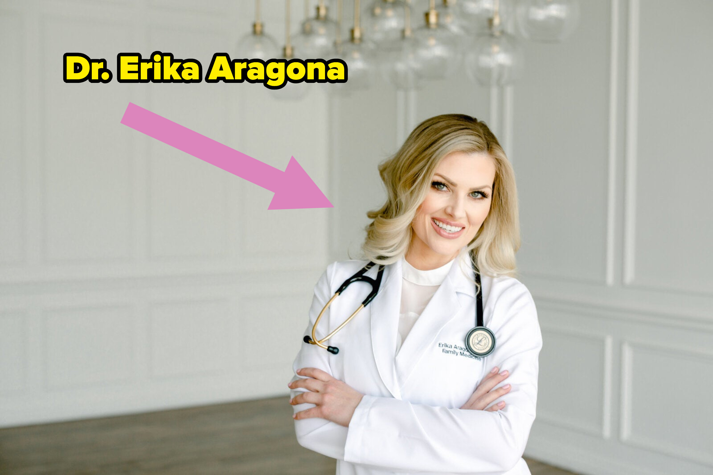 Dr. Erika in an empty room