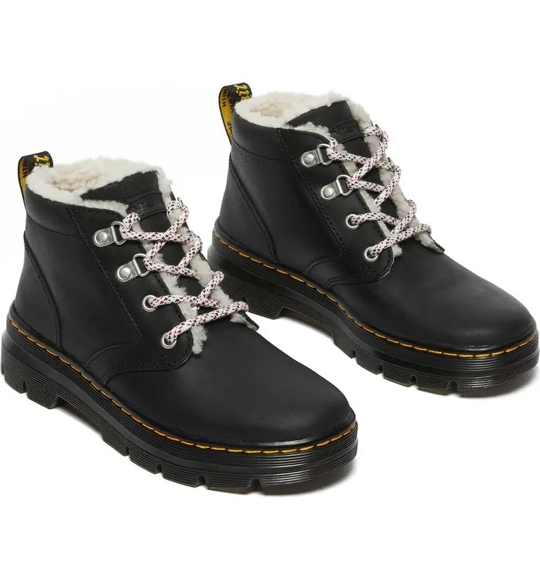 The pair of hiker boots in black