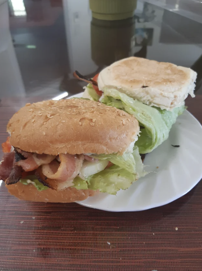 a burger wrapped with lettuce