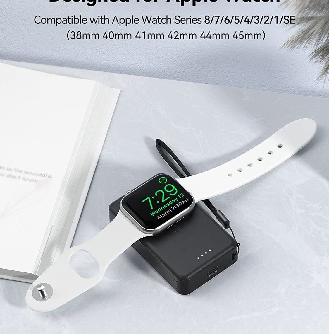 An Apple watch on the charger