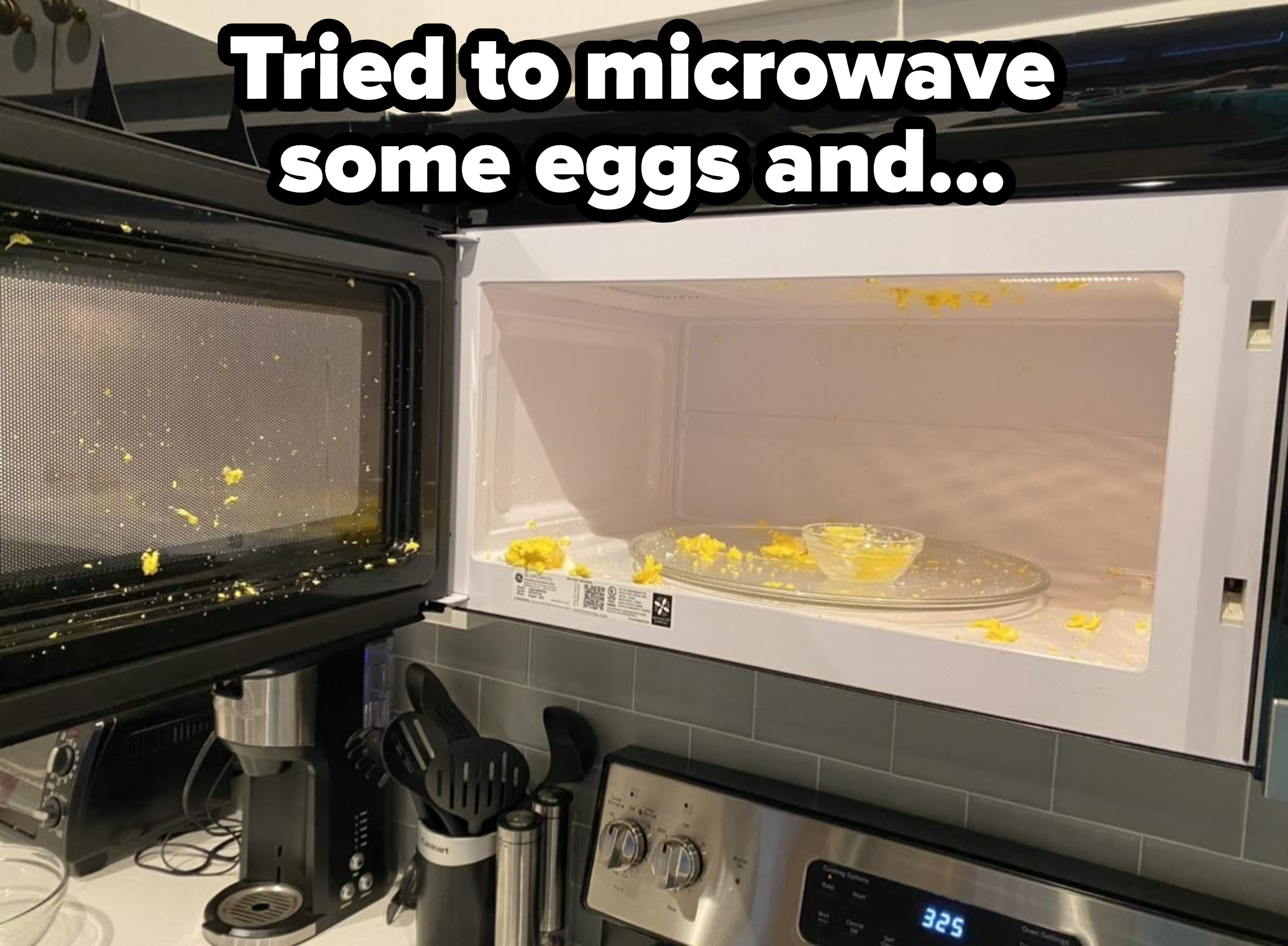 eggs exploded in a microwave