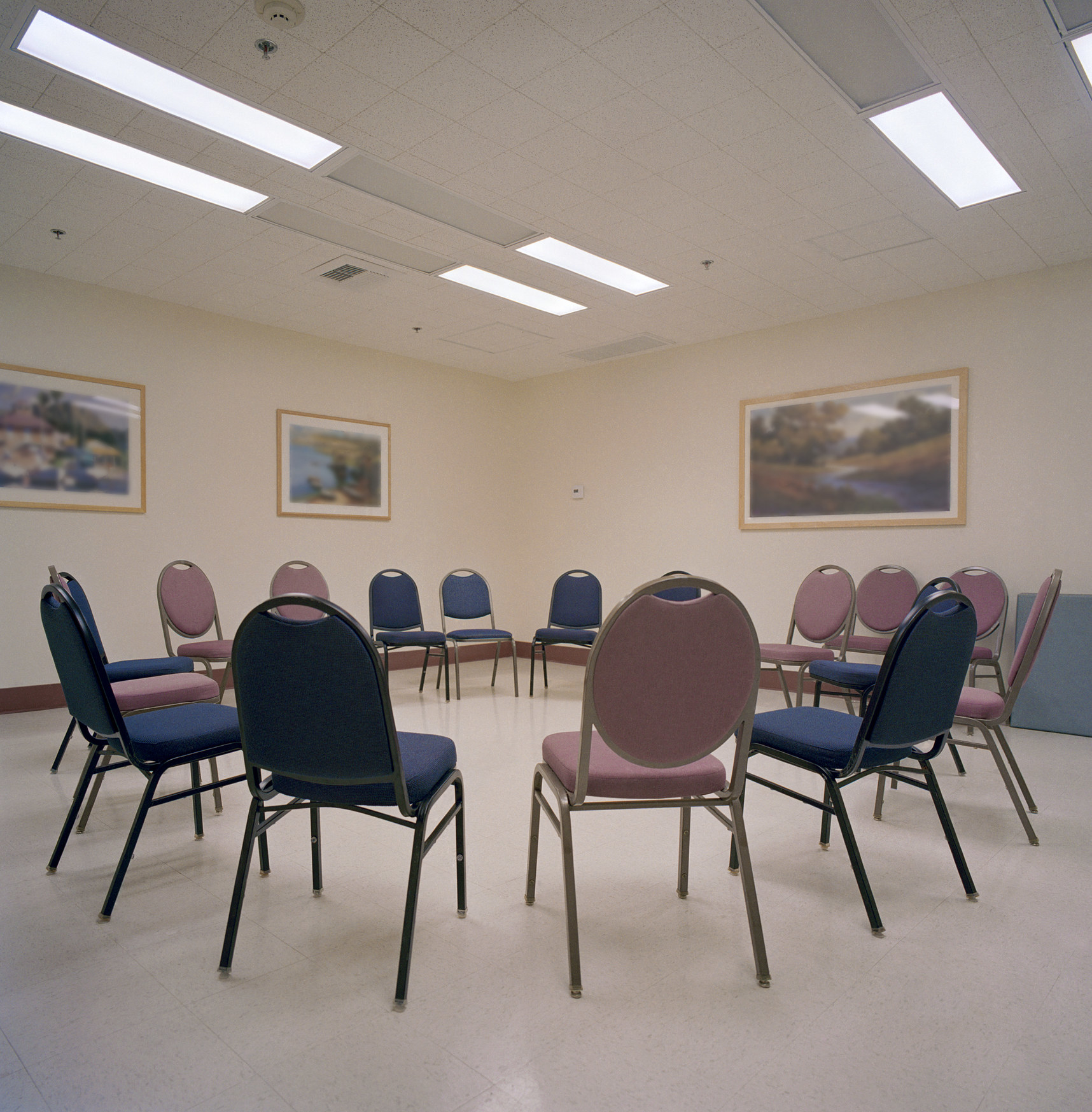 Empty chairs in a circle