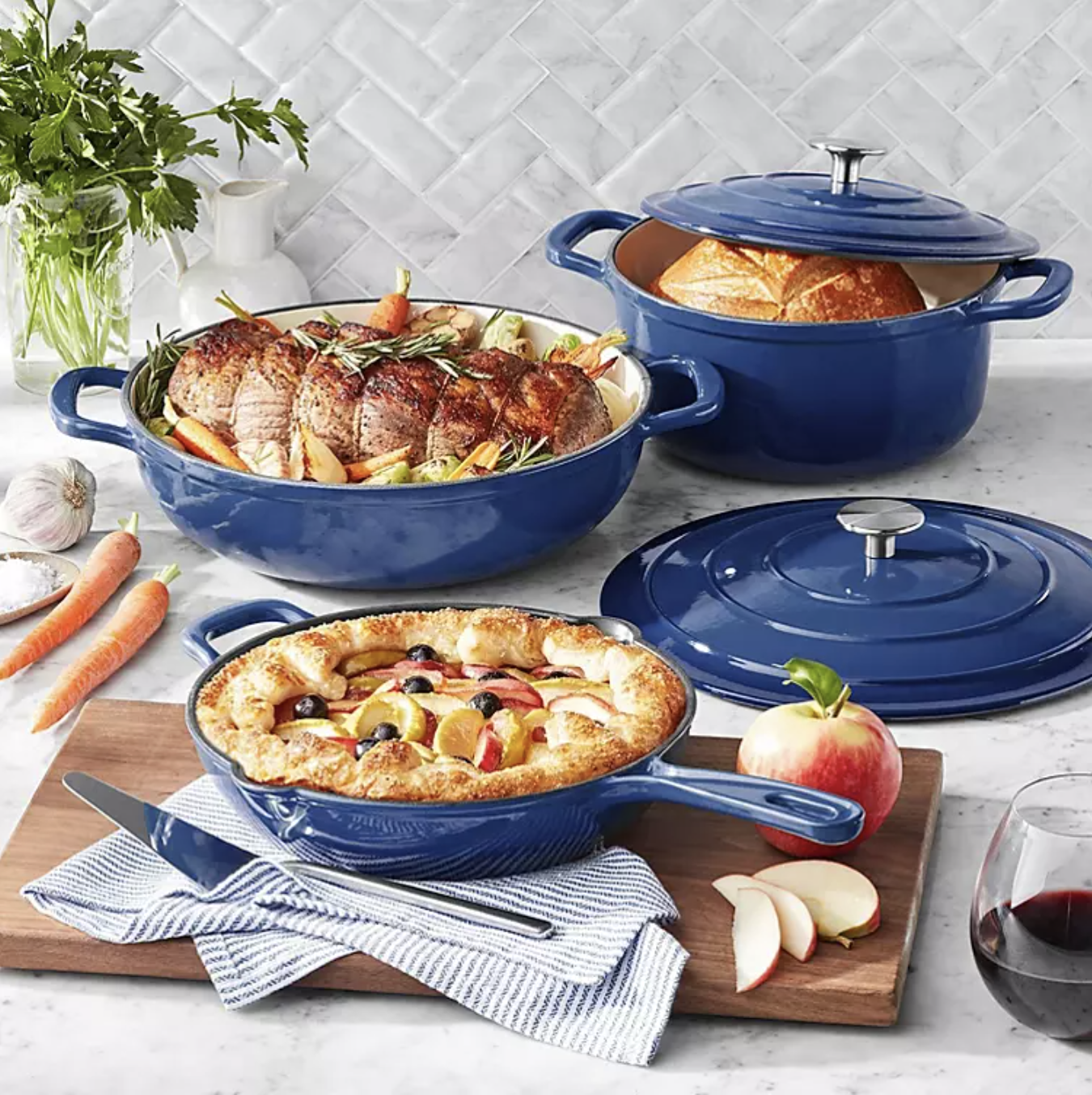 Member's Mark 5-Piece Enamel Cast Iron Set