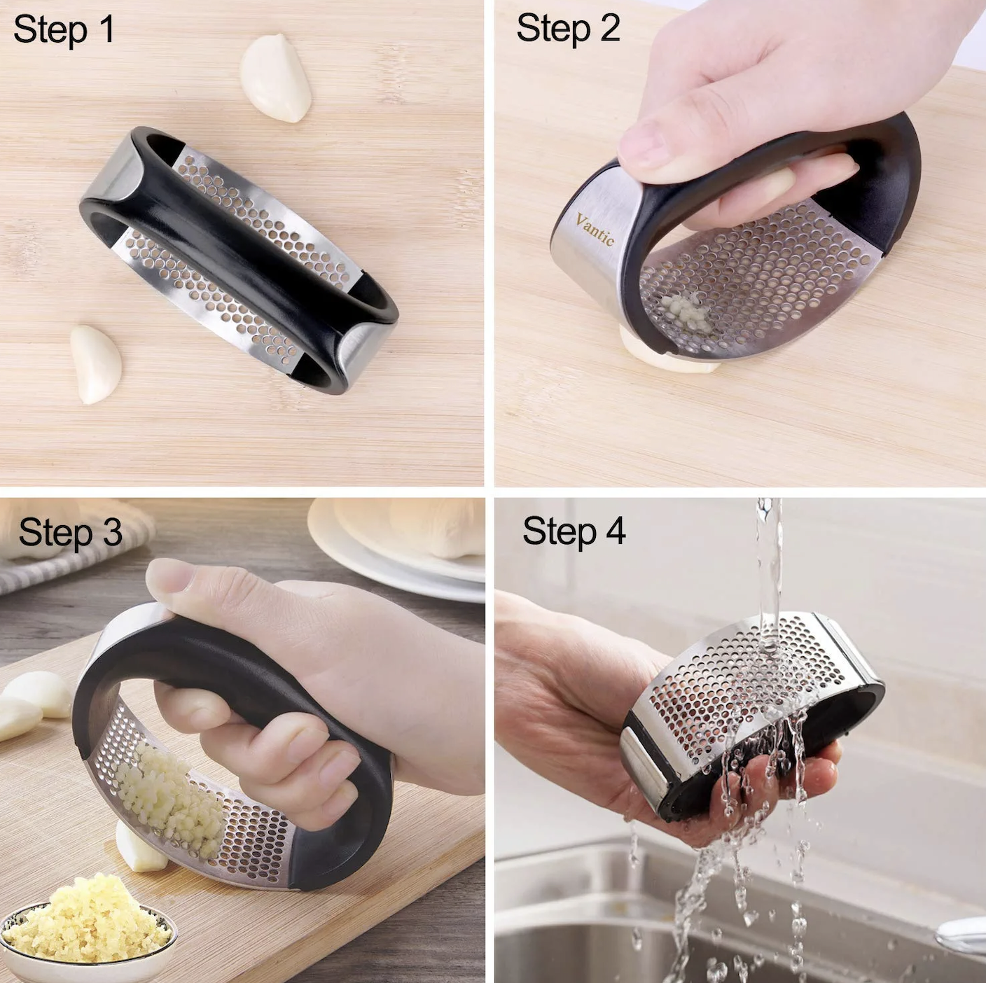 graph showing how to use the garlic press