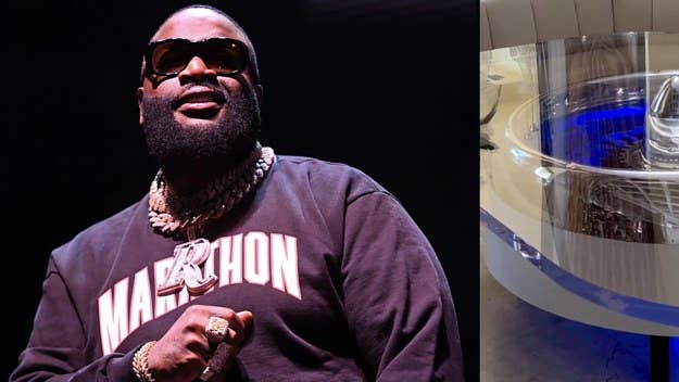 Rick Ross took to Instagram on Thursday to show off a new piece of furniture: his custom-made brunch table created from a 757 airplane engine.