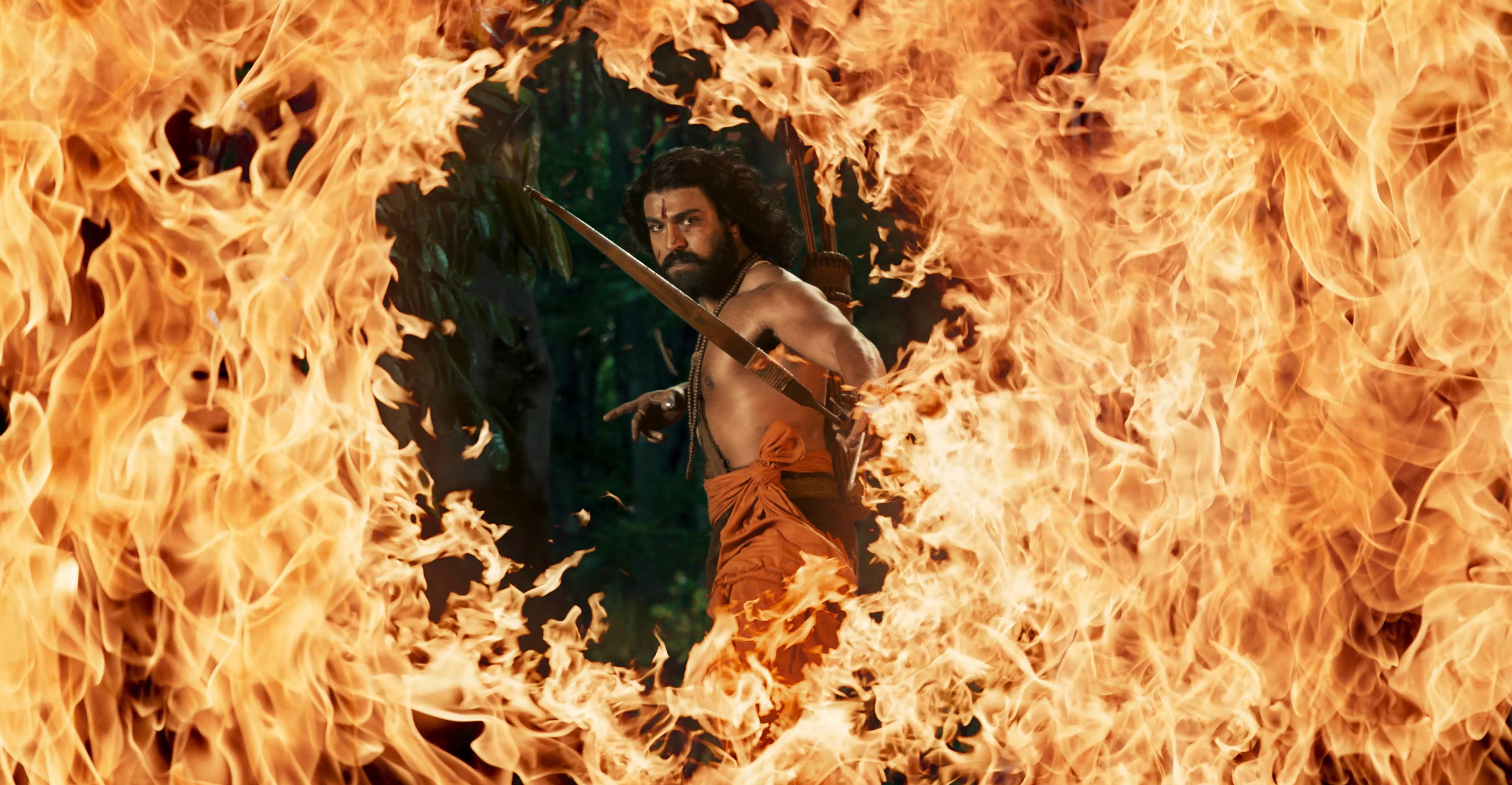 Ram shoots an arrow through a circle of flames