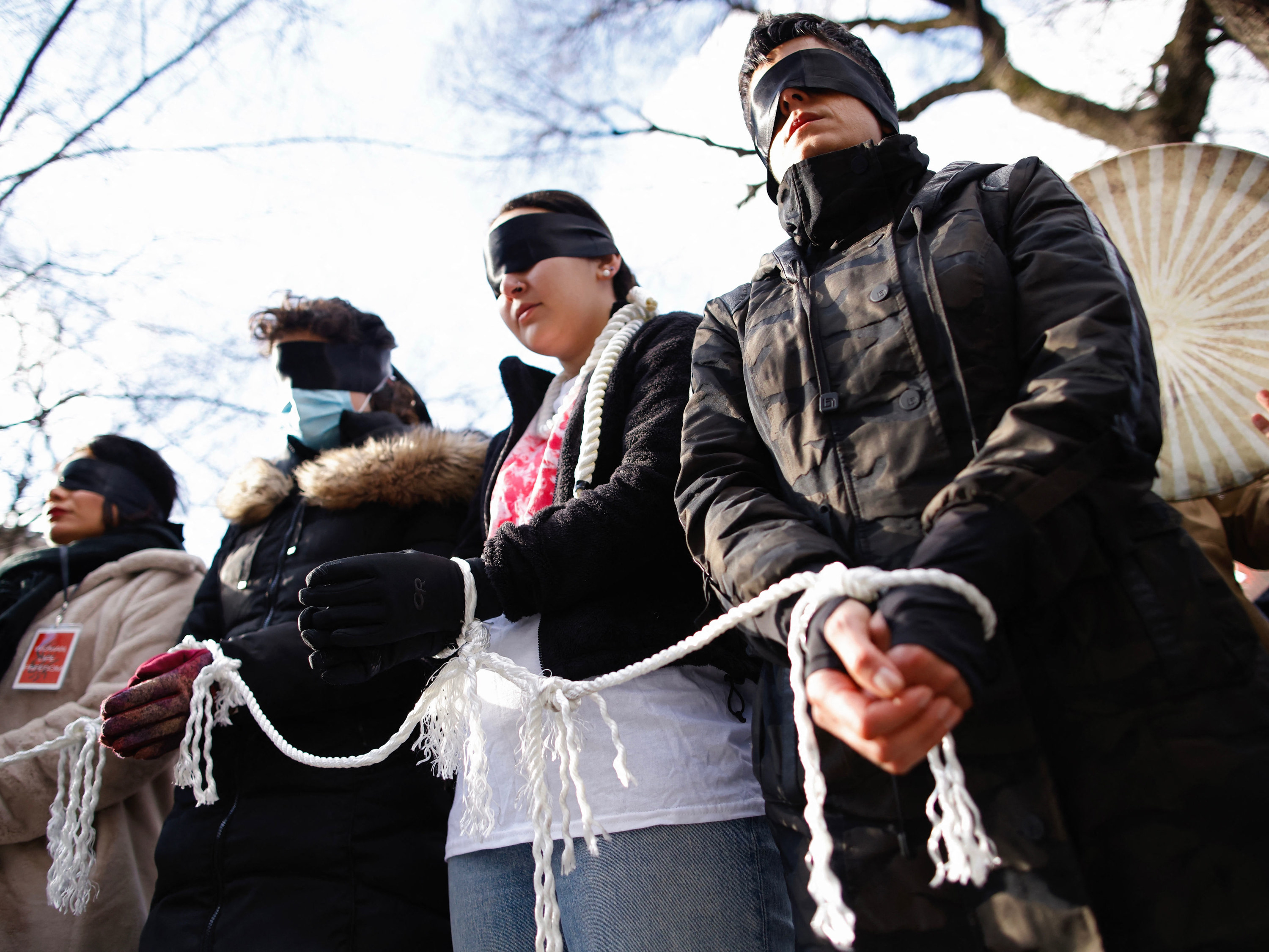 A protest against executions and detentions in Iran in New York City.