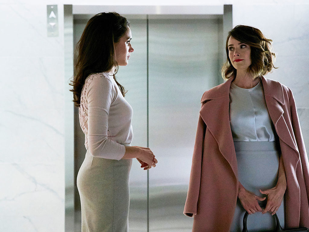 Meghan and Abigail in a scene from Suits